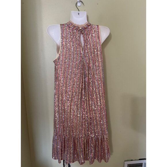 Julia Jordan Multicolor Sequin Shift Dress Sz 8 Event Paty NYE Coquette - Picture 9 of 13